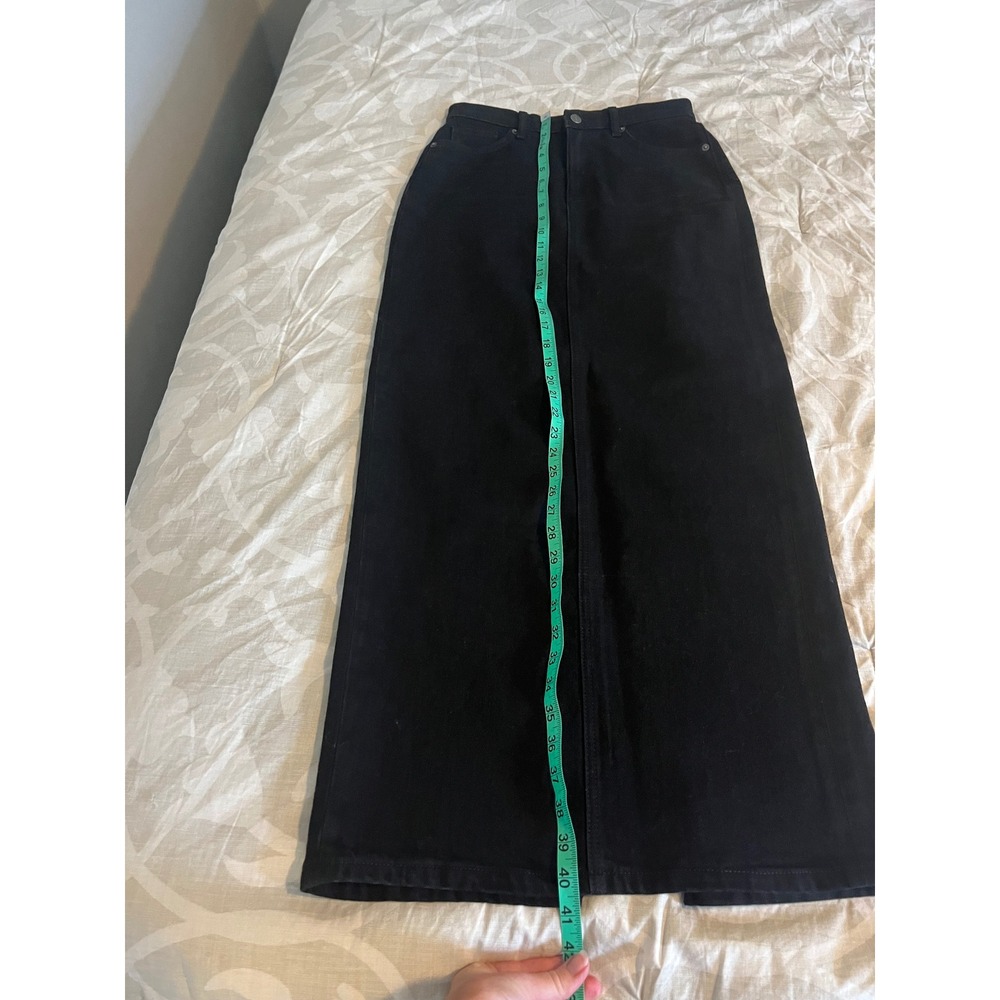 Reformation Daria Ultra High Rise Denim Maxi Skirt Nidri Black Size 27 - Picture 9 of 11